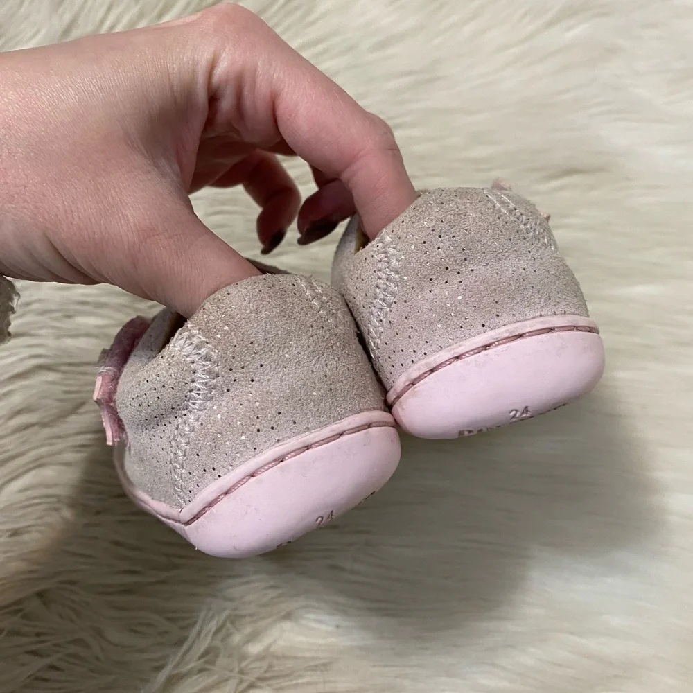 Camper Baby Girl 7 Peu First Walkers Light Pink Nubuck Glitter Sneakers Shoes